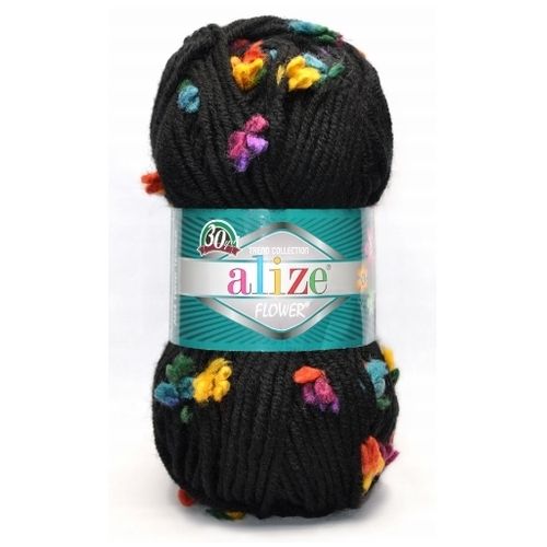 knitting yarn with flowers
